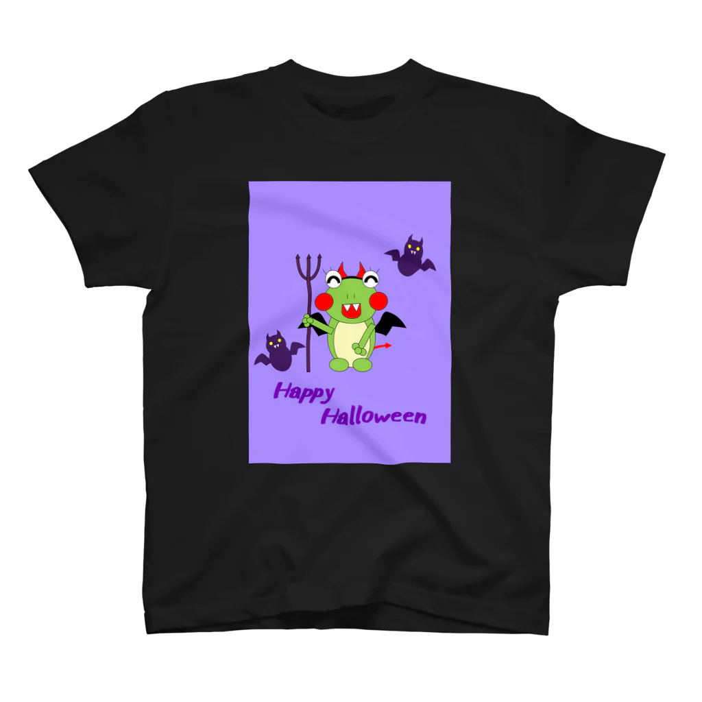 🐸かえるさんと仲間たち🐸のハロウィン　コウモリママ スタンダードTシャツ