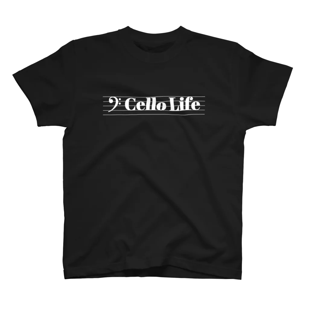 もりてつのCello Life(白文字) Regular Fit T-Shirt