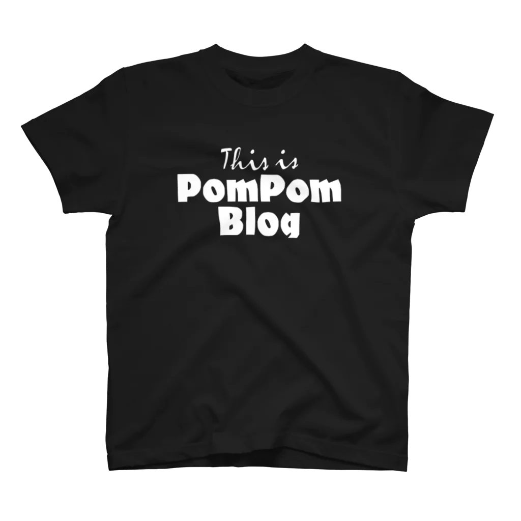 mf@PomPomBlogのMutant Pom Pom Blog Logo（white） スタンダードTシャツ