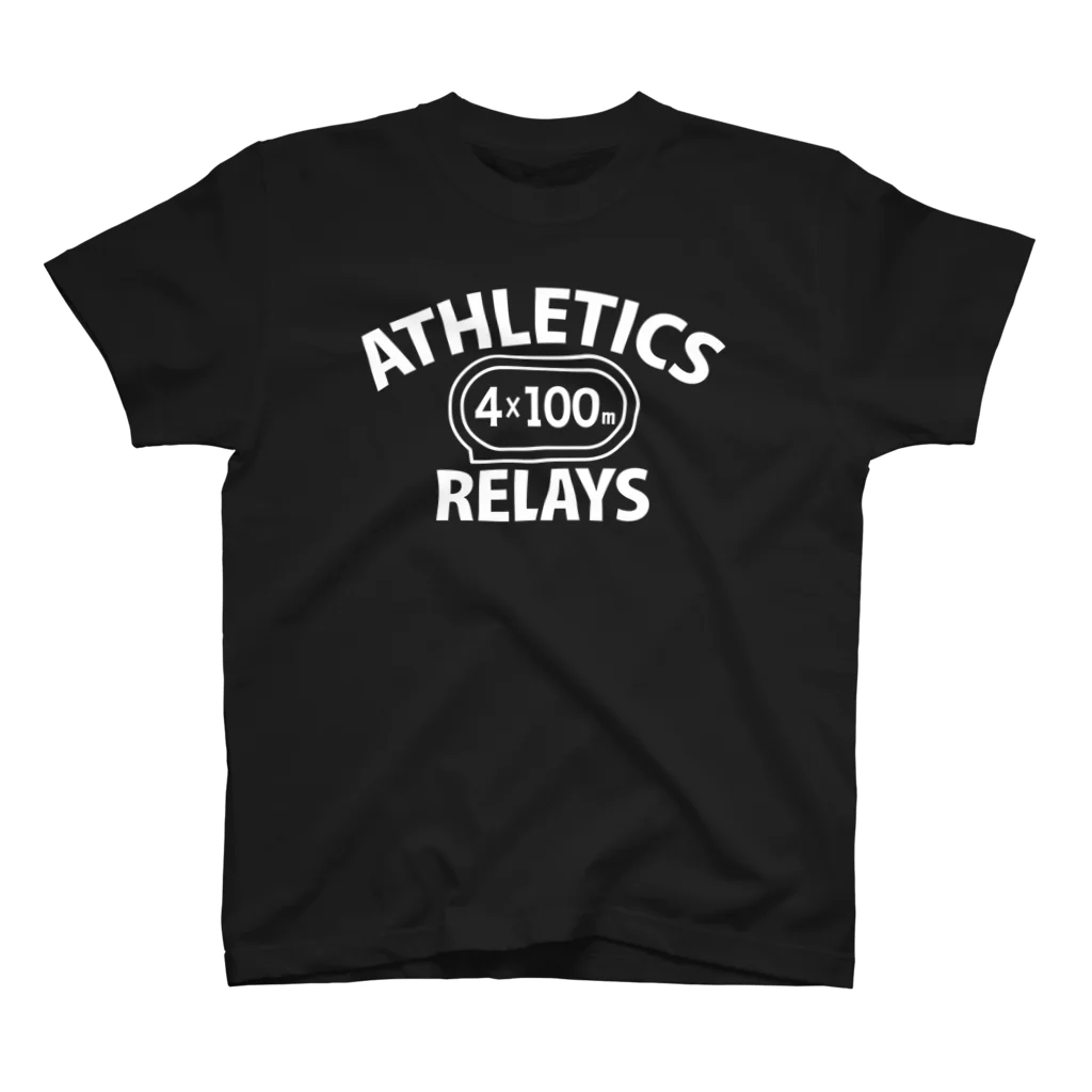 sports_tower スポーツタワーの4×100mリレー・リレー競走・白・陸上競技・400メートルリレー走・デザイン・Tシャツ・陸上部・男子・女子・ジュニア・入賞・有力・確実・候補・有望・応援・精神力・集中力・日本人・陸上魂 Regular Fit T-Shirt