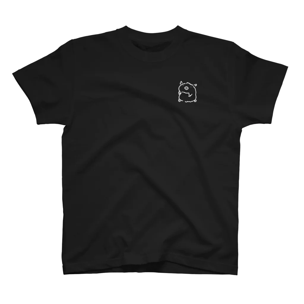 keramaの白くて小さいけだまラッキー スタンダードTシャツ