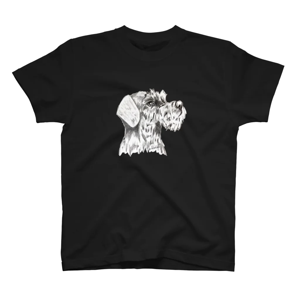 greetenのシュナウザー　テリアアート犬 スタンダードTシャツ