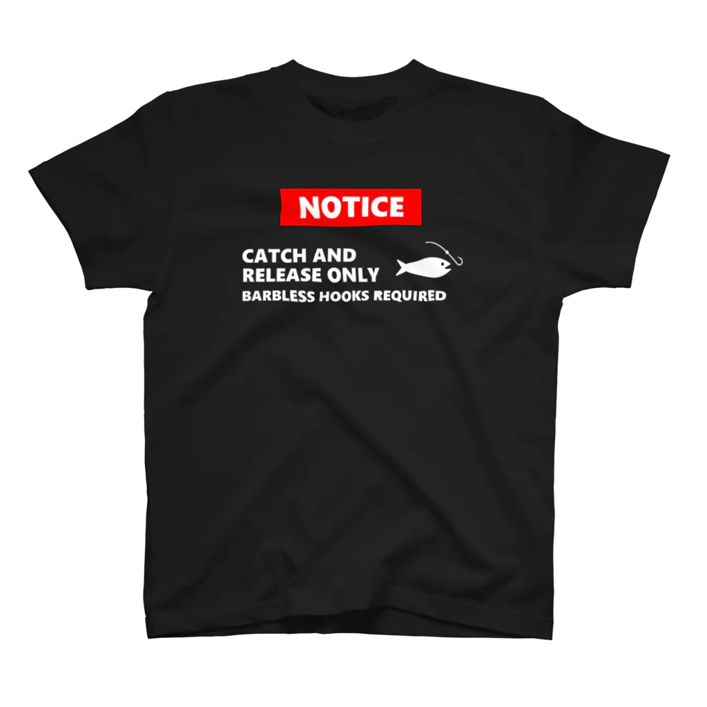 FastRetrieveのCATCH AND RELEASE BARBLESS -T キャッチアンドリリース　バーブレスフック愛好 スタンダードTシャツ