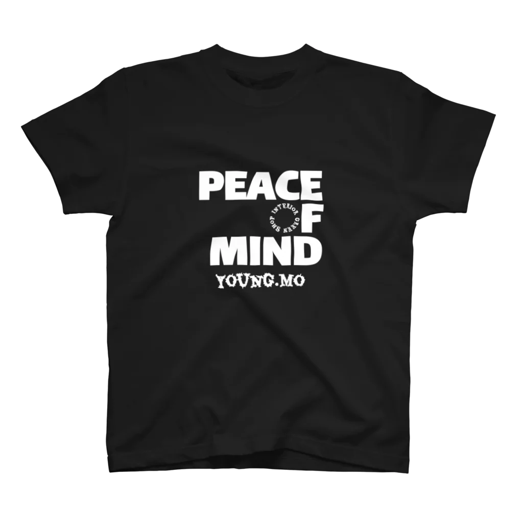 young.moのPEACE OF MIND BLACK スタンダードTシャツ