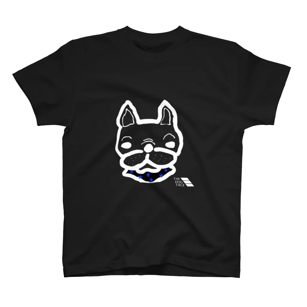 inunokoeのフレンチブルドッグ　THE FACE DOG（黒系） スタンダードTシャツ