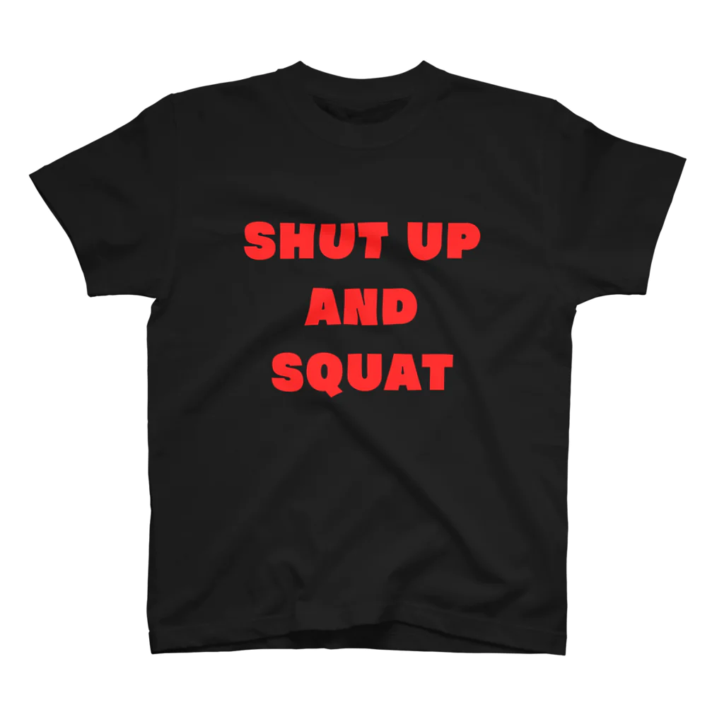 けあー商店のShut Up and Squat 赤ロゴ Regular Fit T-Shirt