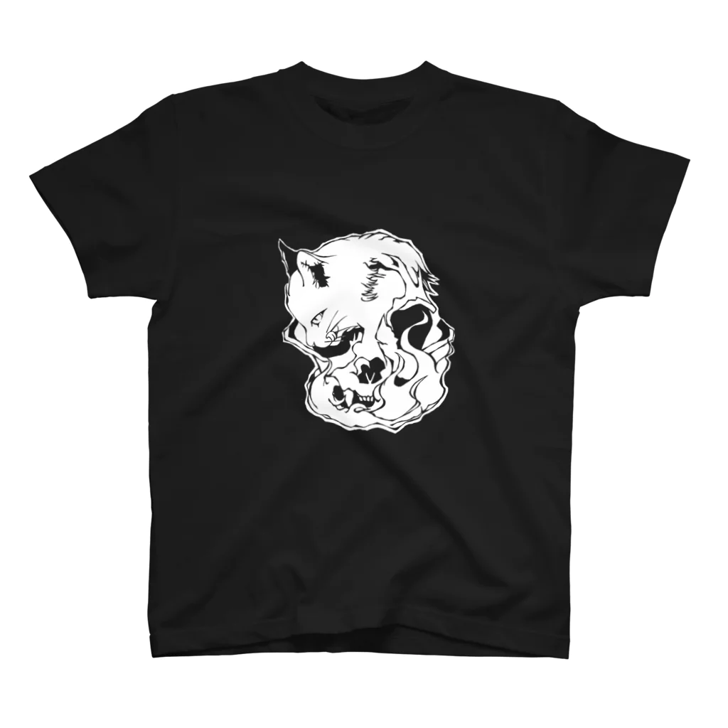 grau und mattのCats And Skulls White スタンダードTシャツ