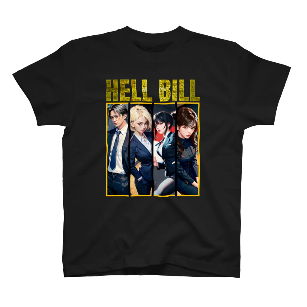 100BEERS_SUZURIのHELL BILL BIG LOGO /ALL YOU NEED IS HELL  スタンダードTシャツ