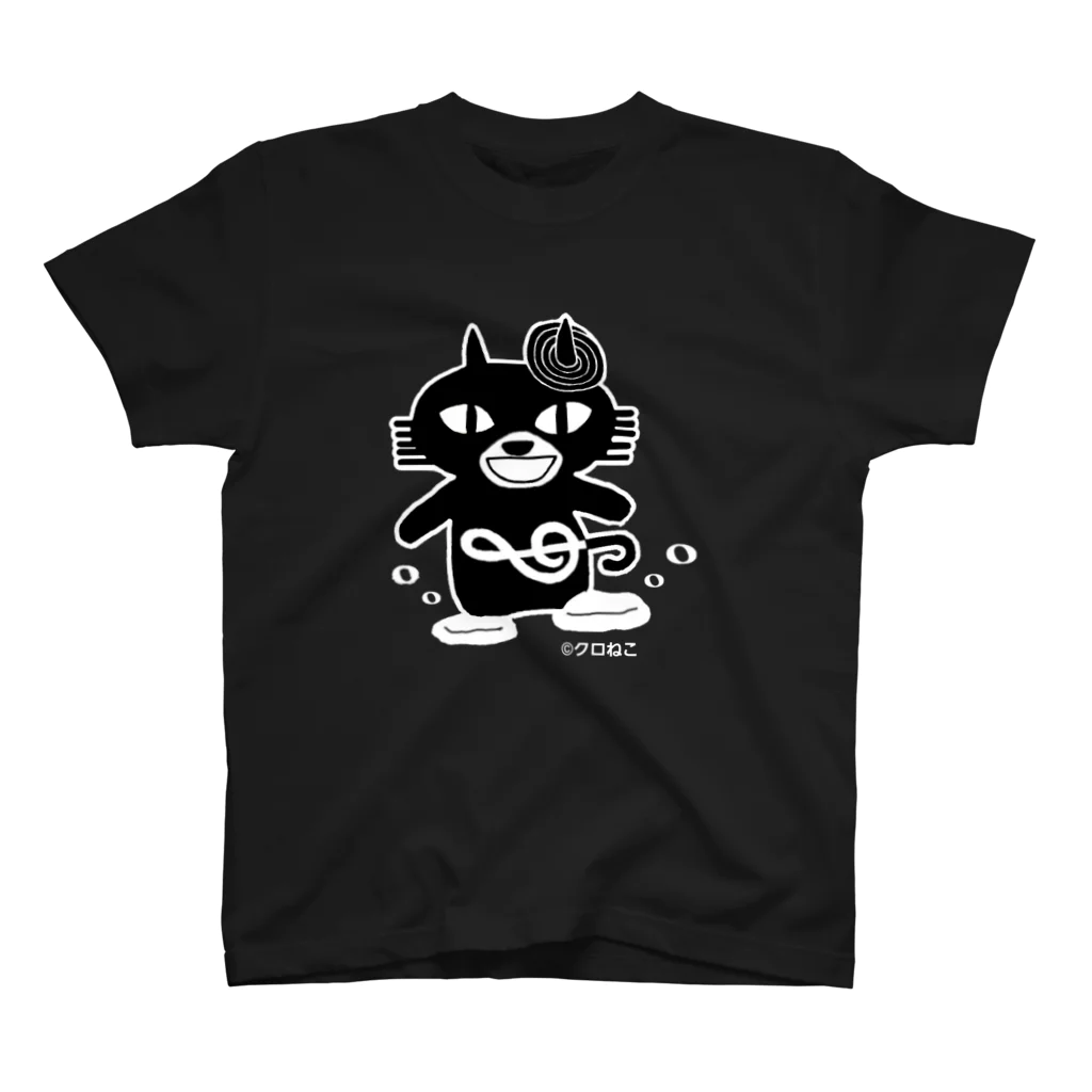 クロねこアワにゃん🐱のモノクロアワにゃん Regular Fit T-Shirt