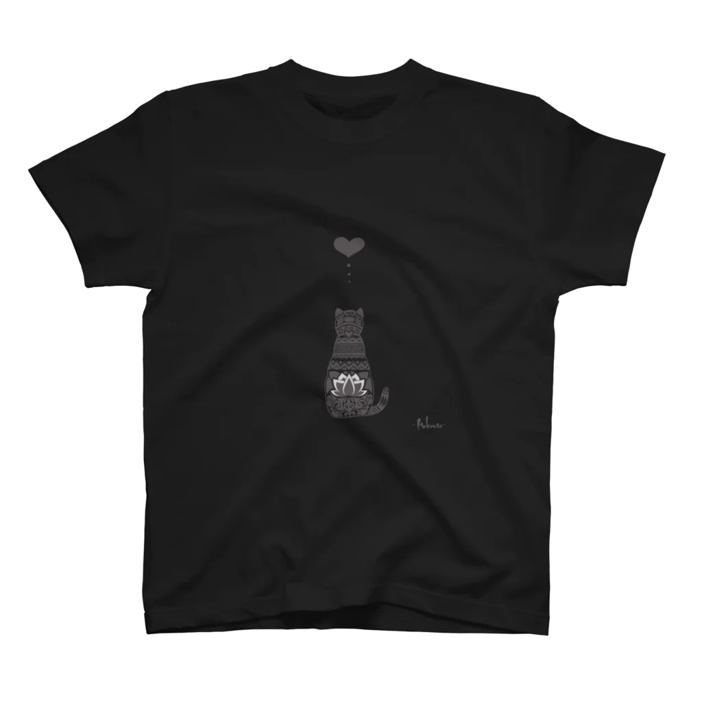 HAKOUSA -ハコウサ-の猫と蓮♥BLACK スタンダードTシャツ