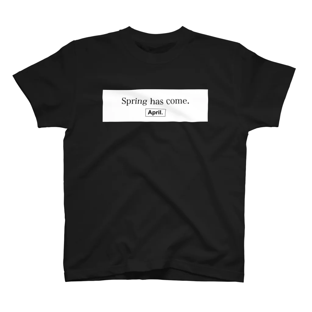 April.のSpring has come. BOXLOGO（ブラック×ホワイト） スタンダードTシャツ