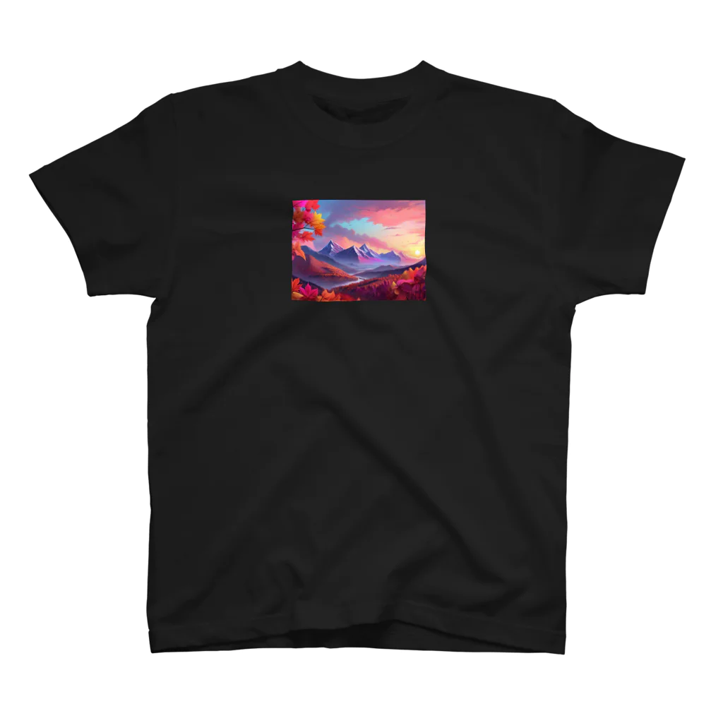 RetroRevive Treasuresの紅葉の山々 スタンダードTシャツ