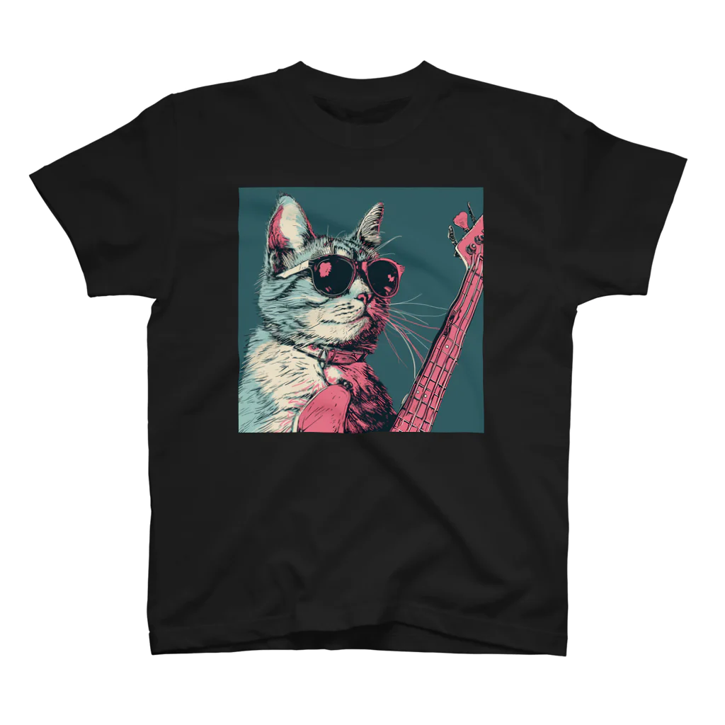 Feelin Shades Studioのメロディック・ムーズ・キャット スタンダードTシャツ