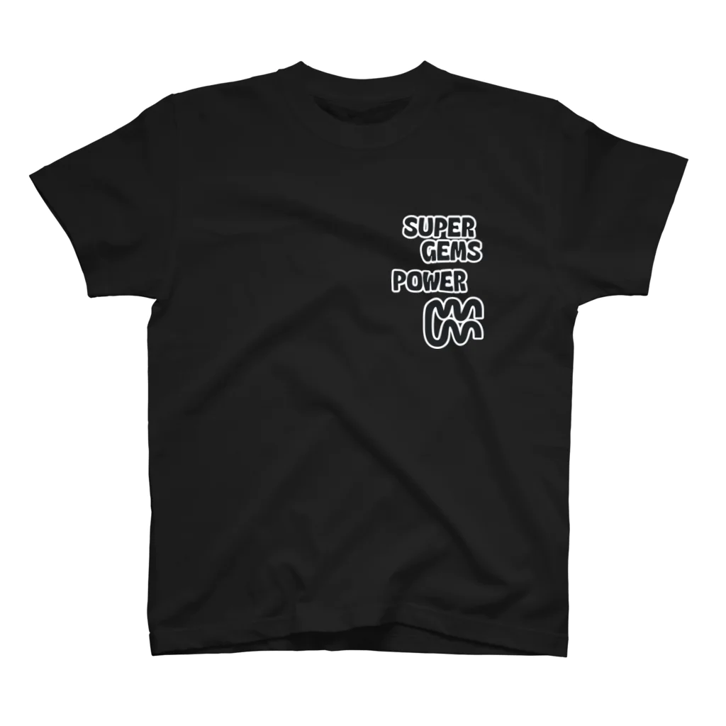 Parallel Imaginary Gift ShopのSUPER GEMS POWER（BLACK） Regular Fit T-Shirt