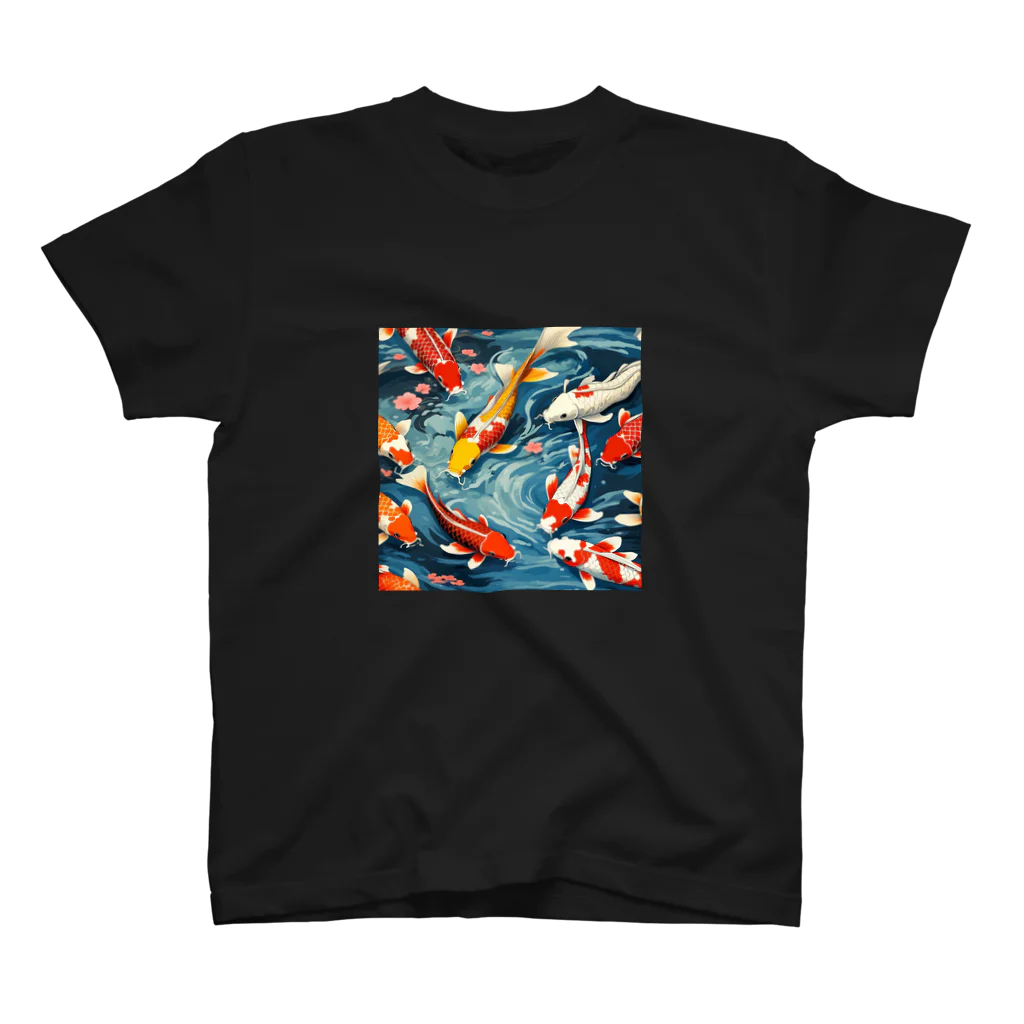 日本の風景 COOL JAPANの日本の風景　日本庭園の錦鯉、Jpanese garden and NISHIKIGOI Regular Fit T-Shirt