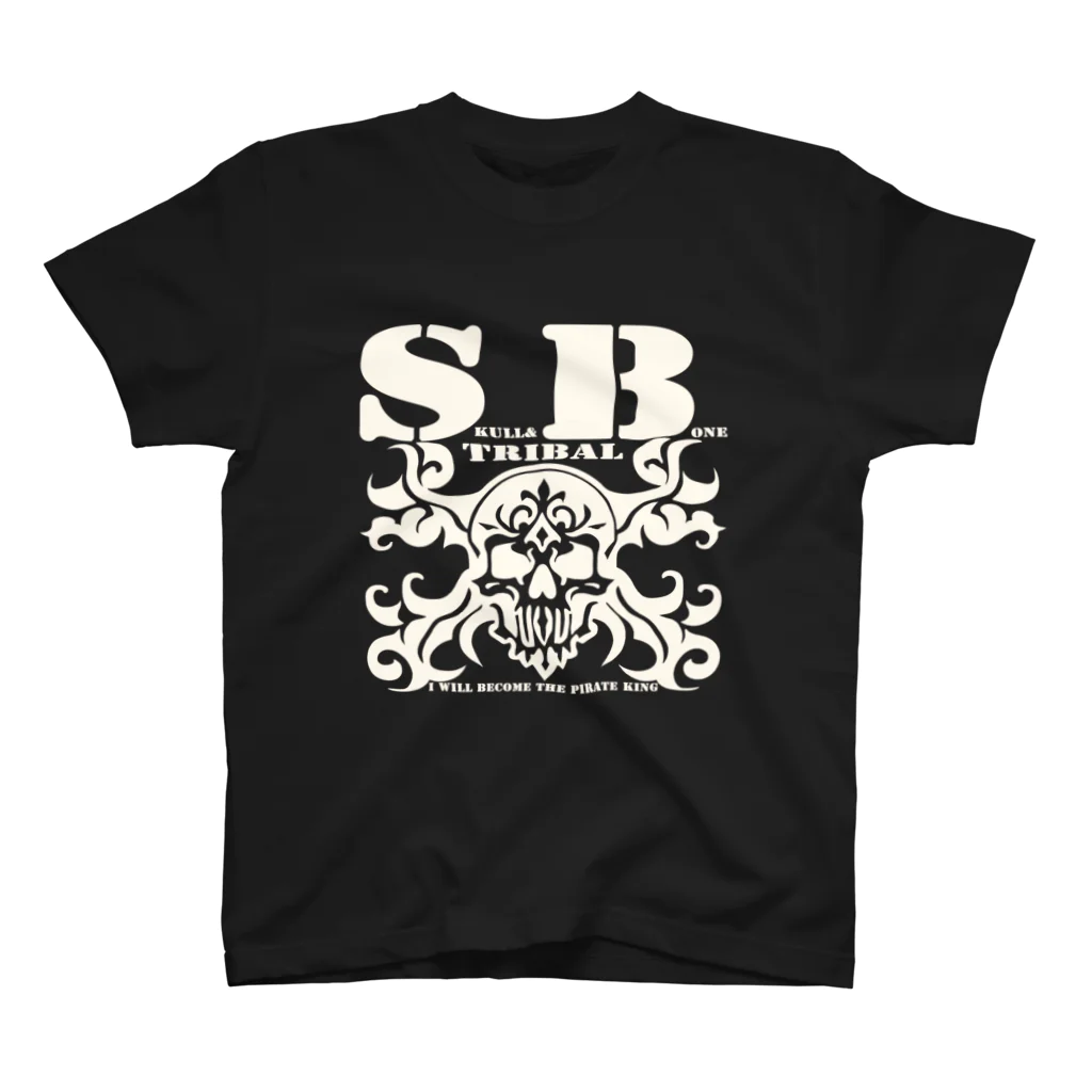 Ａ’ｚｗｏｒｋＳのSKULL&BONE TRIBAL WHT スタンダードTシャツ