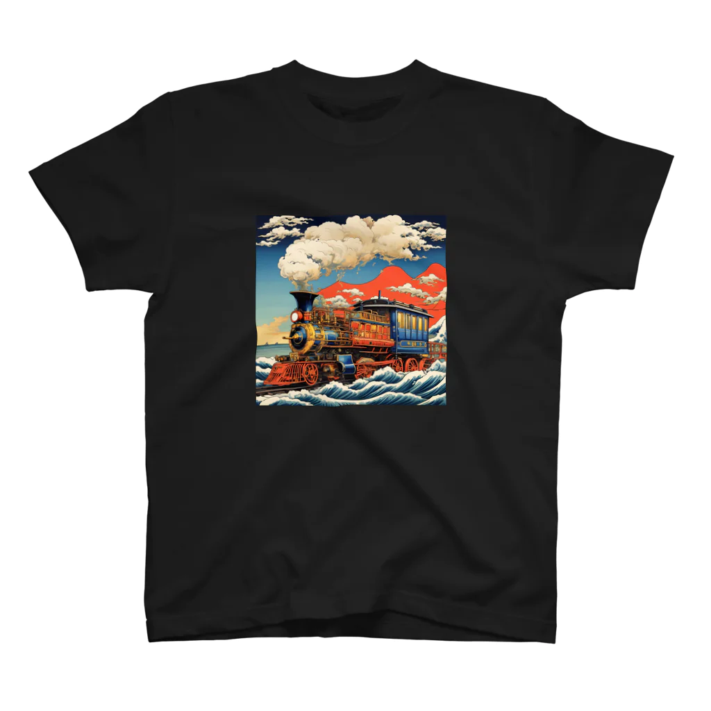 日本の風景 COOL JAPANの日本の風景:SL 蒸気機関車、Japanese senery:SL Steam locomotive Regular Fit T-Shirt