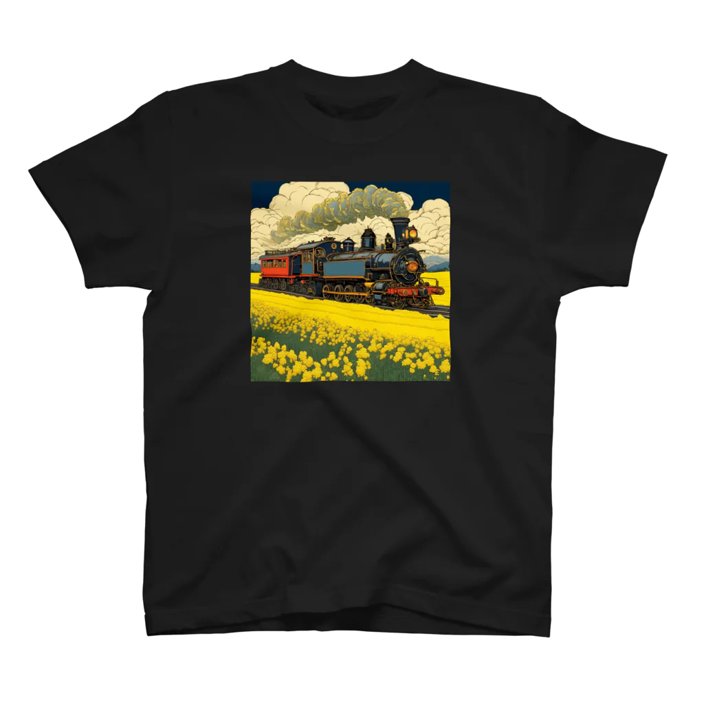 日本の風景 COOL JAPANの日本の風景:SL 蒸気機関車、Japanese senery:SL Steam locomotive Regular Fit T-Shirt