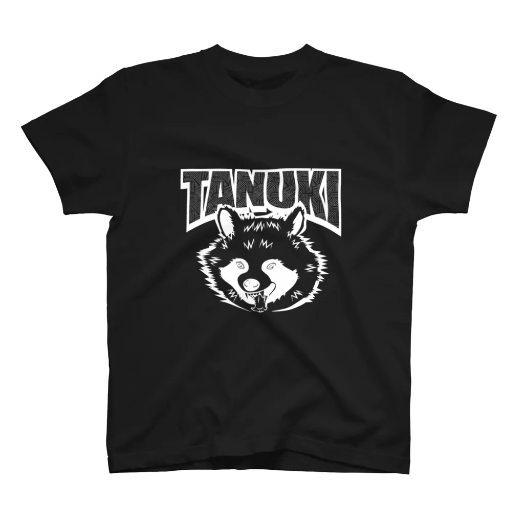T&TのタヌキROCK（白ヌキ） スタンダードTシャツ