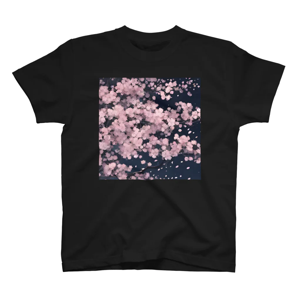 ほっと一息の夜桜 Regular Fit T-Shirt