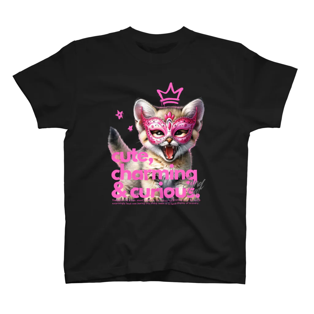 KVM｜kitten ＊ venetian-maskの仮面のスナネコ｜咆哮 ① スタンダードTシャツ