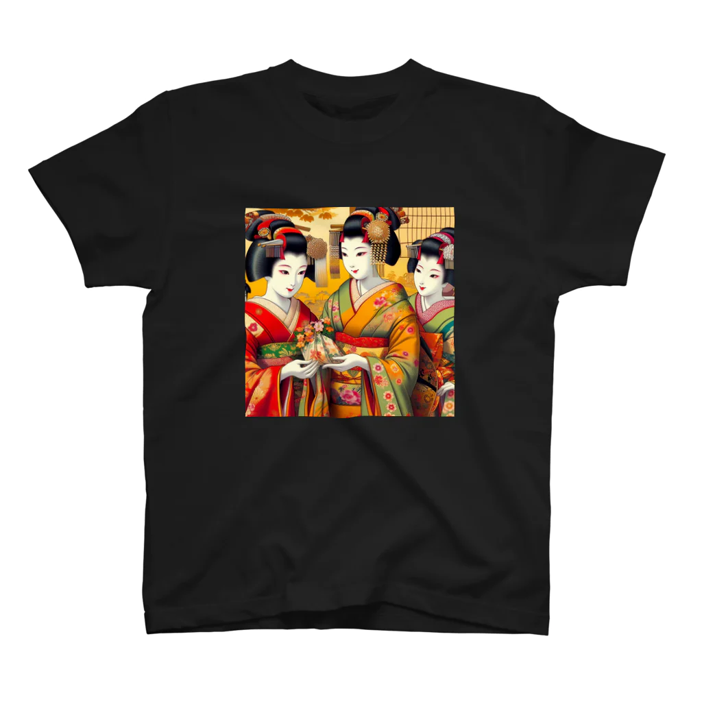 日本の風景 COOL JAPANの日本の風景:談笑している舞妓さん、Japanese scenery: Maiko chatting スタンダードTシャツ