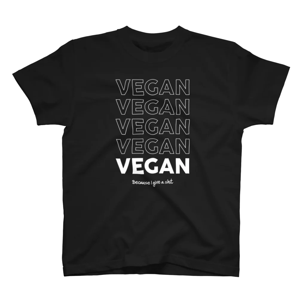 Let's go vegan!のBecause I give a **** Regular Fit T-Shirt