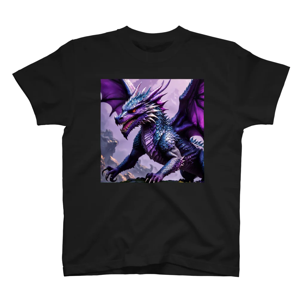 cotaro_worksの勇敢なドラゴン フラットベクトル Regular Fit T-Shirt