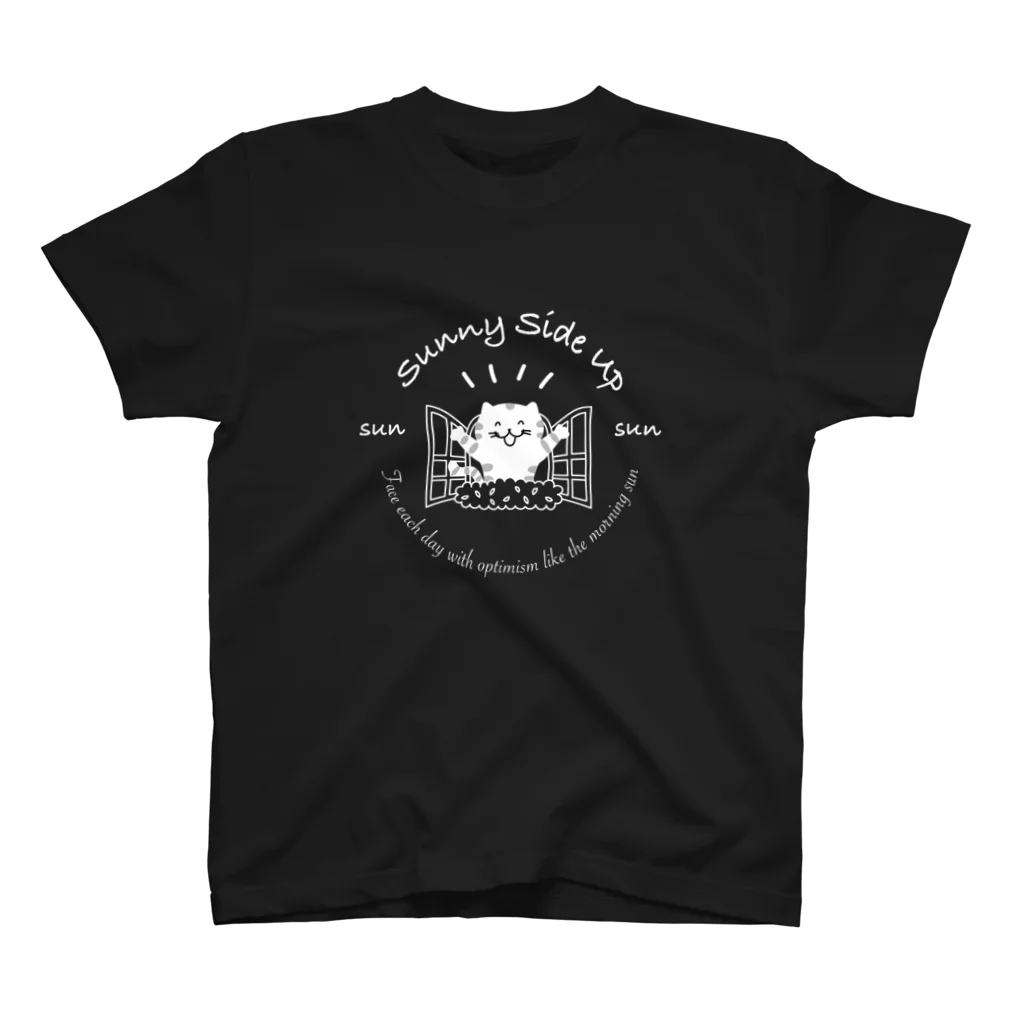 カワラリマーの猫　Sunny Side Up (ブラック) スタンダードTシャツ