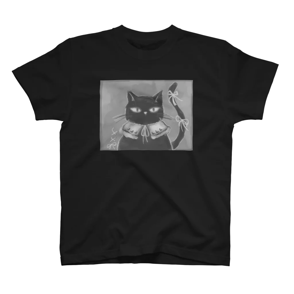 しろさきのリボンと黒猫 スタンダードTシャツ