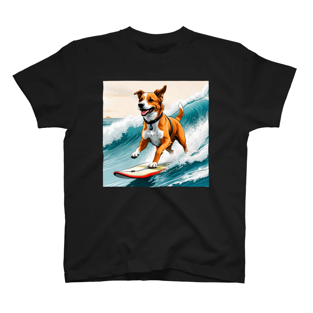 studio eizoのおいら波乗り🐕犬サーファー🏄 スタンダードTシャツ