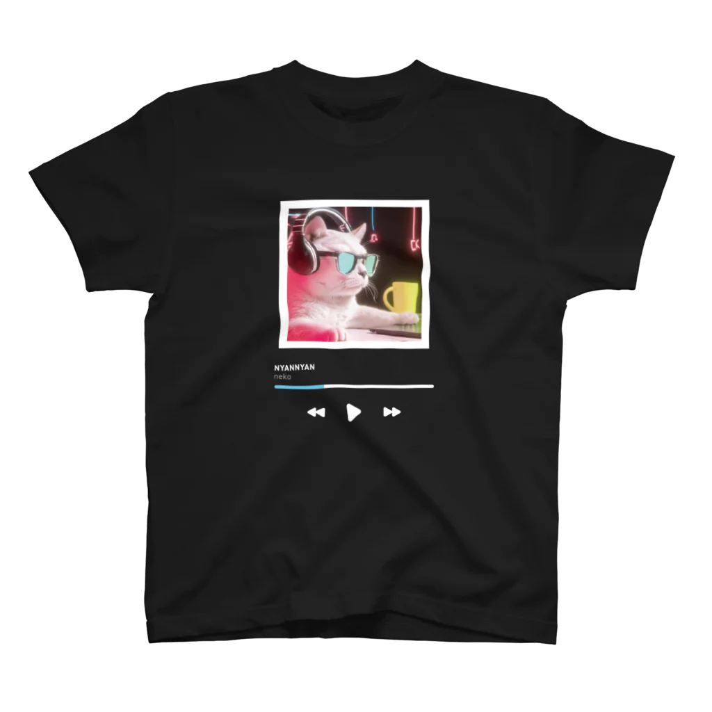 .nekoのmusic.neko（ブラック系） スタンダードTシャツ