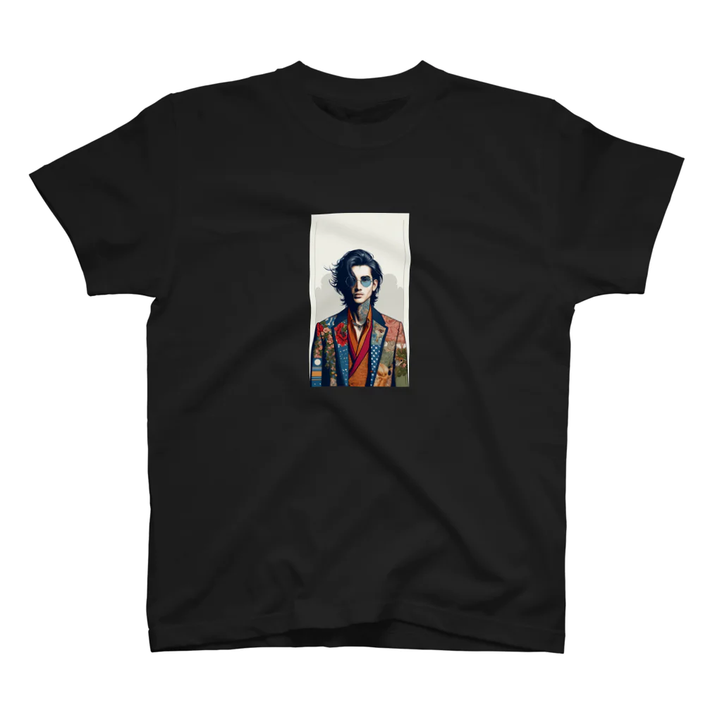 UKIYO-E_POP_by_convert_worksの和装スーツ男性 Regular Fit T-Shirt