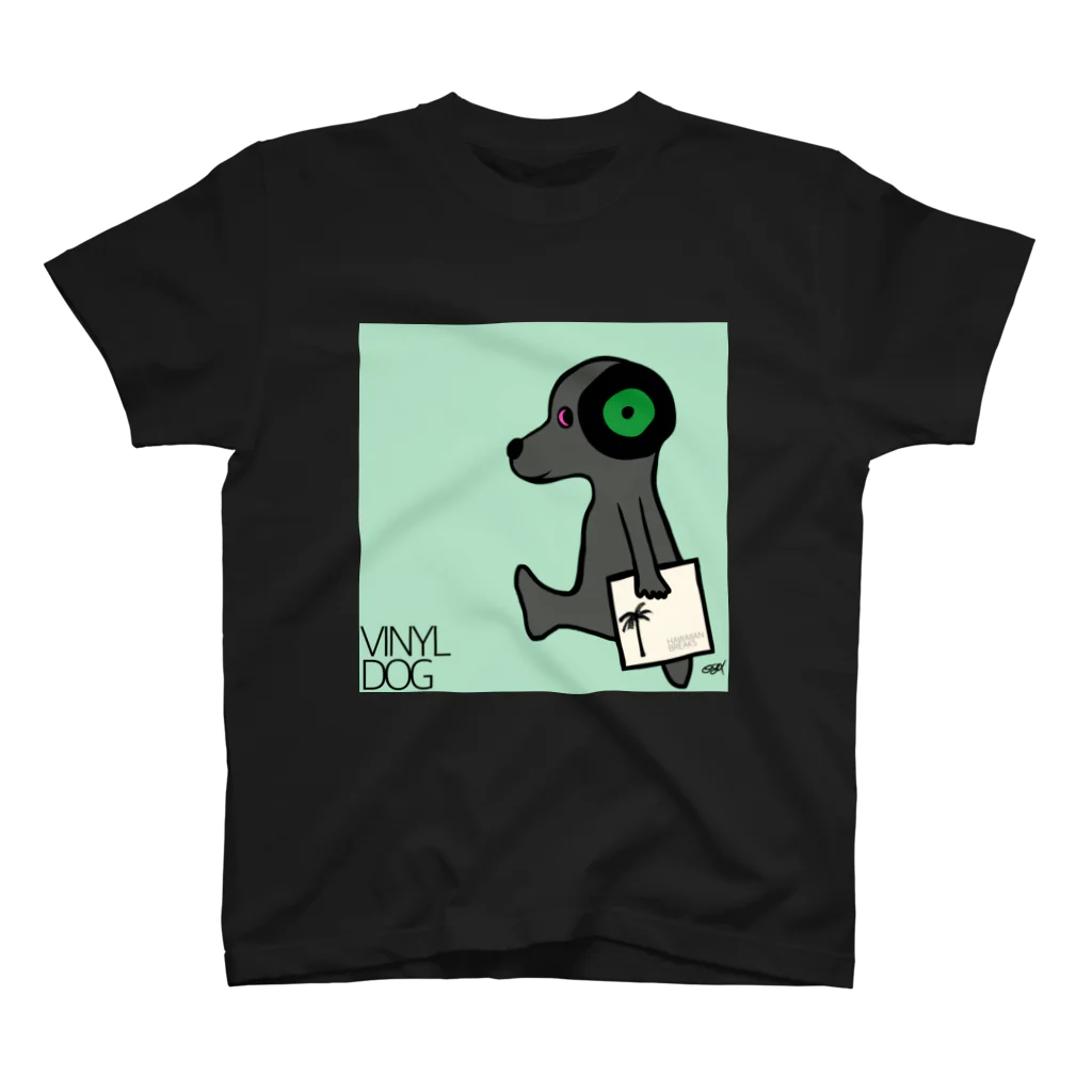 Posagodardy  ポサゴダルディのVinyl Dog Green ear スタンダードTシャツ