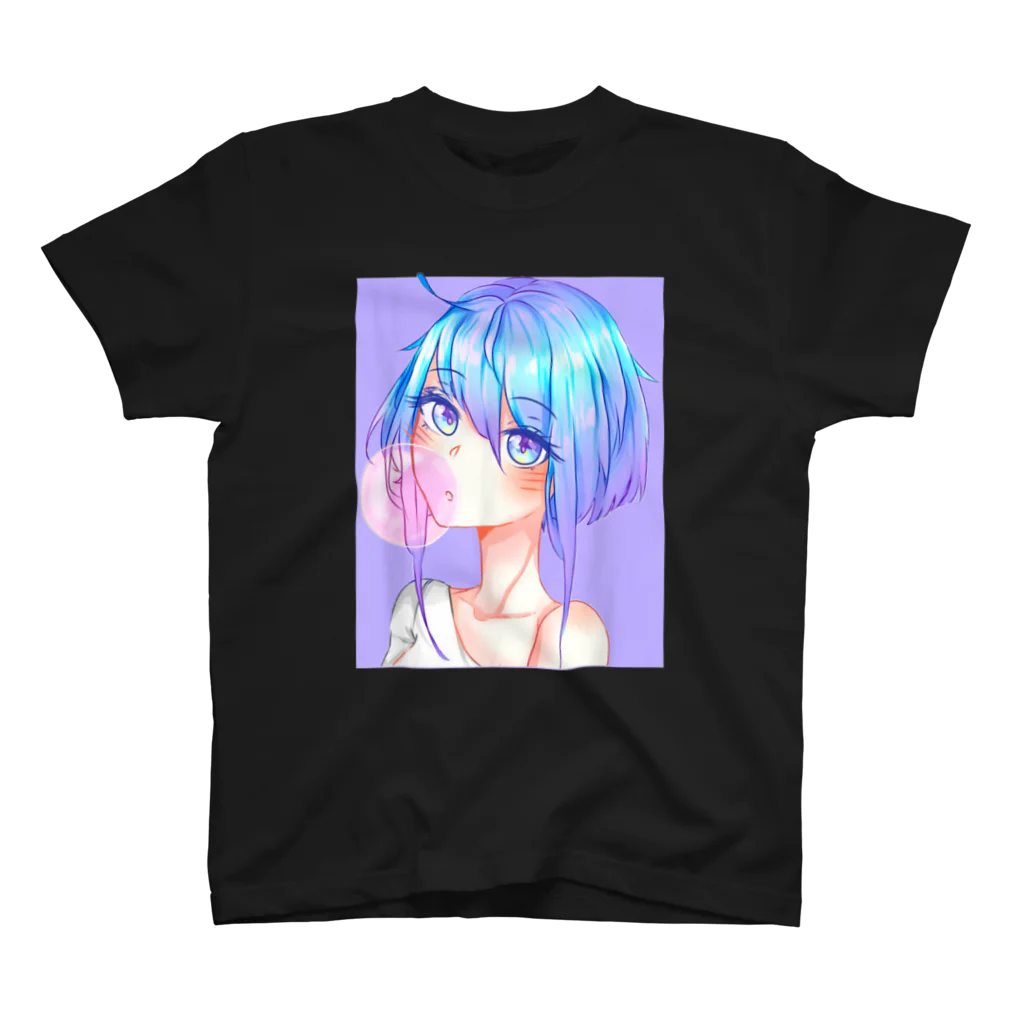 World_Teesのバブルガムを噛むアニメガール 日本の美学 アニメオタク Regular Fit T-Shirt