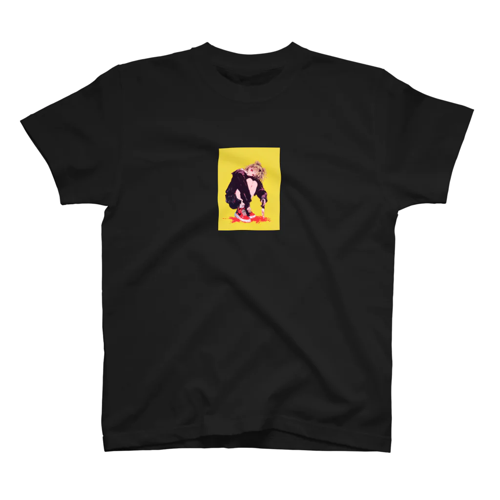 ハイボールちゃん(hib)⚡️のイエロー、少女 (yellow  girl) スタンダードTシャツ