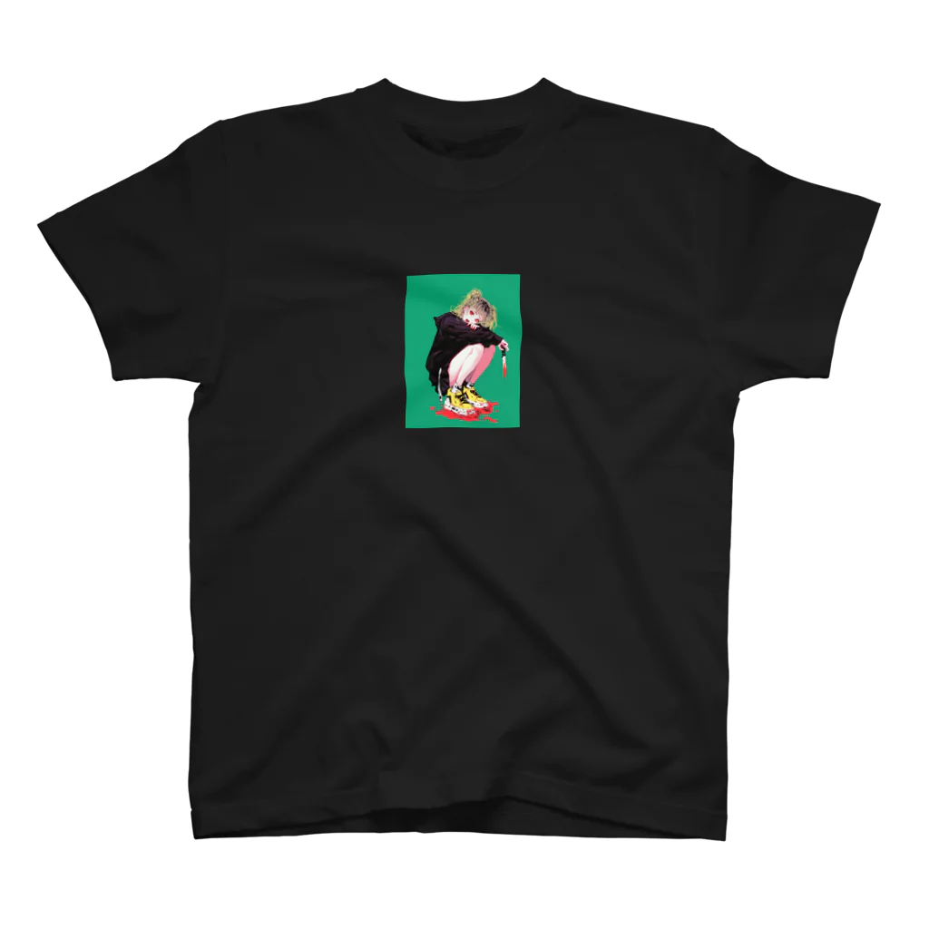 ハイボールちゃん(hib)⚡️のグリーン、少女 (green  girl) スタンダードTシャツ