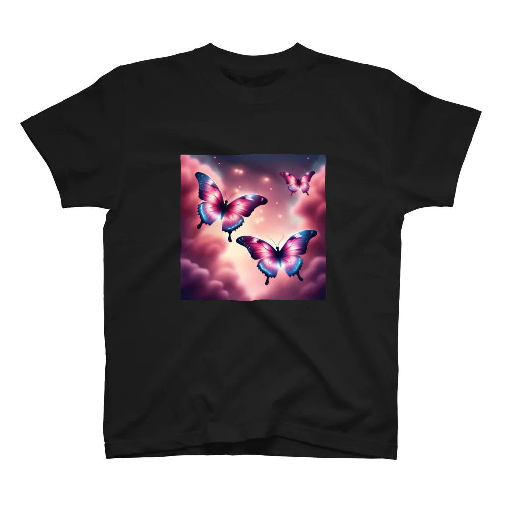 癒しの扉の蝶々幻想的なイラスト スタンダードTシャツ
