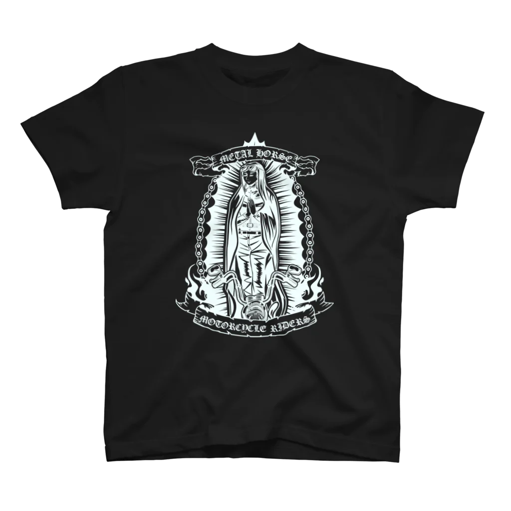 METAL HORSE 金属の馬のMETAL HORSE バイカーマリア ホワイト Regular Fit T-Shirt