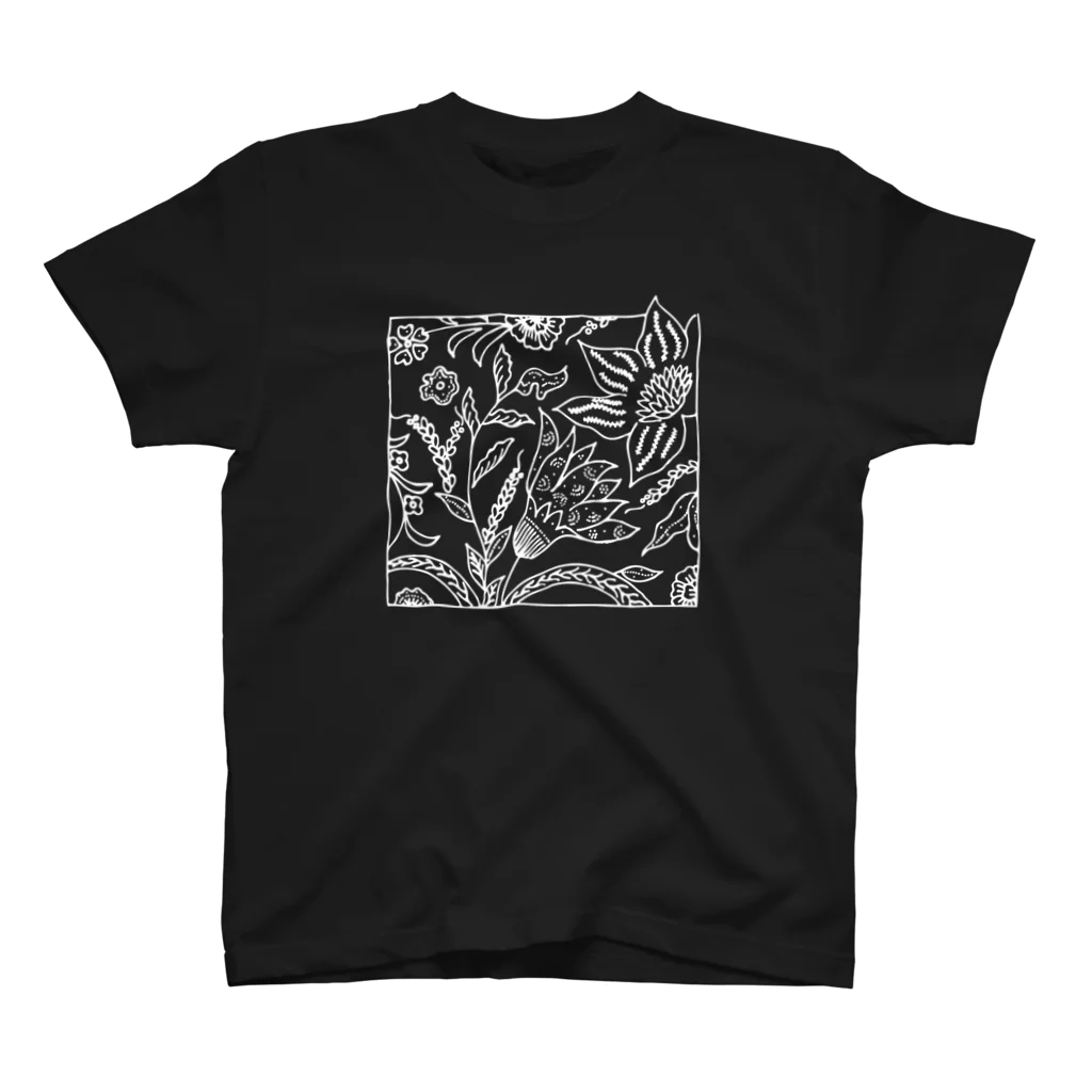 titikの線画の花柄模様 スタンダードTシャツ