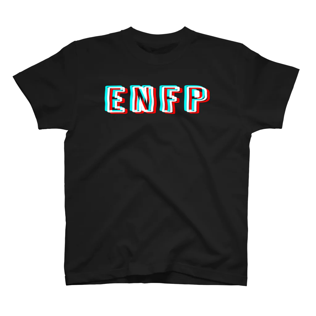 流行語Tシャツ倶楽部の【MBTIシリーズ】ENFP Tシャツ[黒] スタンダードTシャツ