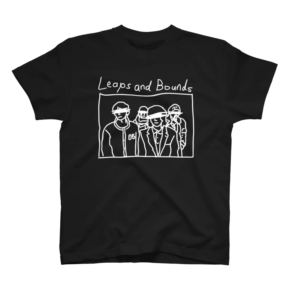 Leaps_and_BoundsのLeaps and Bounds アー写手書きTブラック スタンダードTシャツ