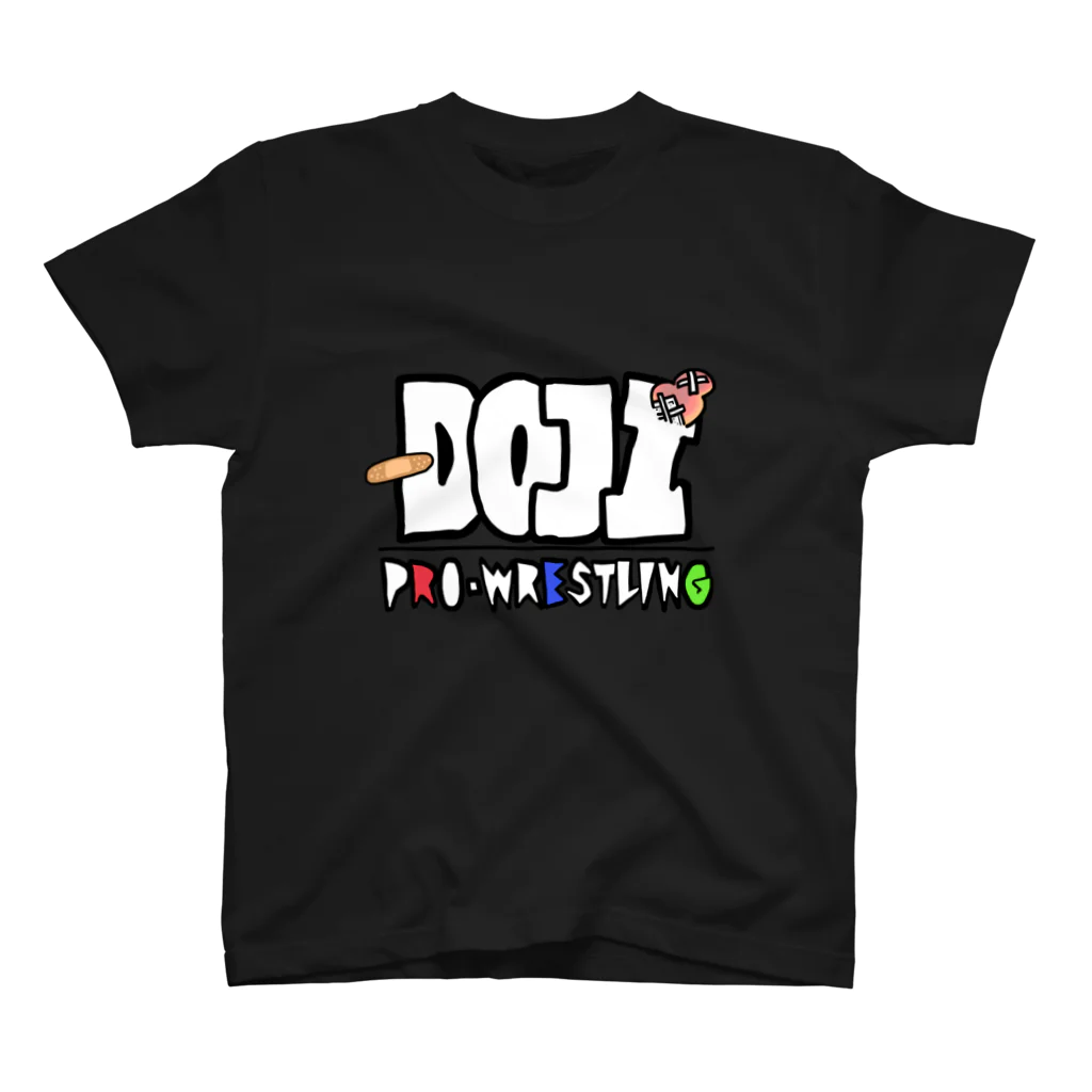 DOJI PRO-WRESTLING@ドジプロレスのロゴ WH  スタンダードTシャツ