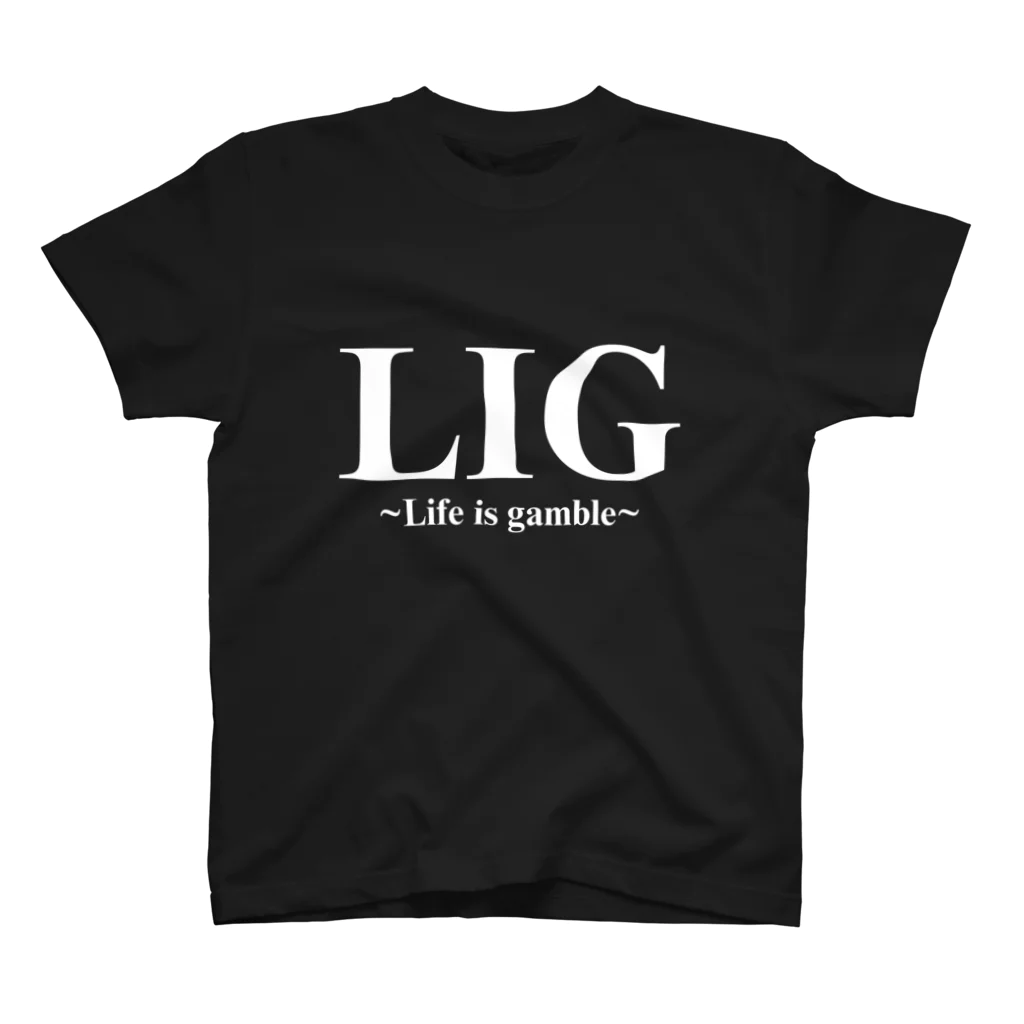 LIG ~Life is gamble~のLIGホワイトロゴ Regular Fit T-Shirt