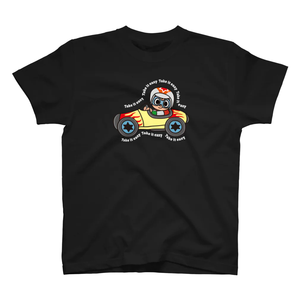 tomatokidfactoryのTake it eazy 気楽にいこうよ〜Tシャツ(文字色白バージョン） スタンダードTシャツ