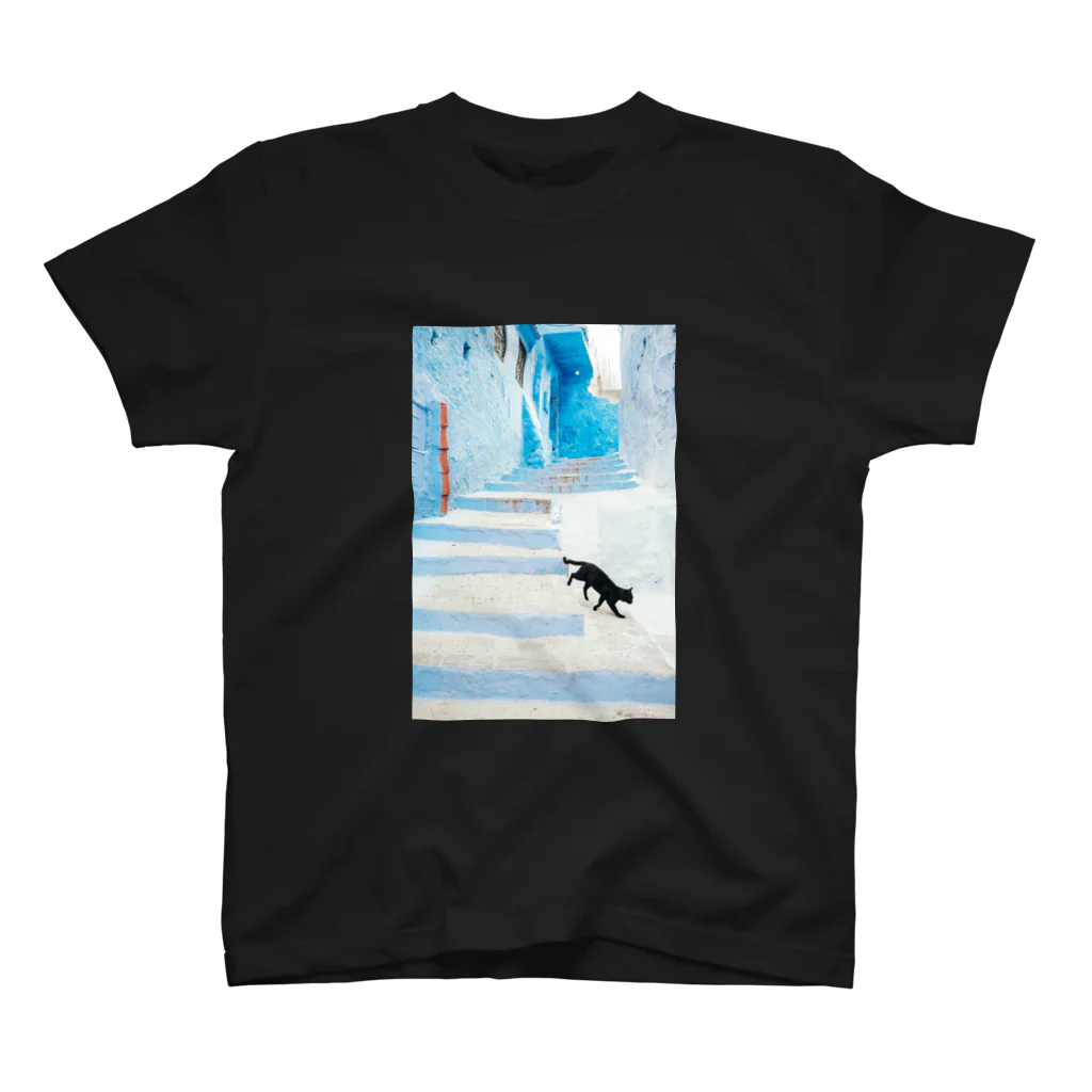 片渕 ゆりの絵画のような黒猫 Regular Fit T-Shirt