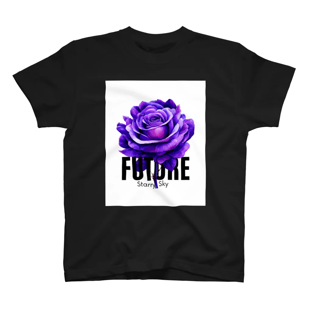 Future Starry Skyの紫色の薔薇 Regular Fit T-Shirt