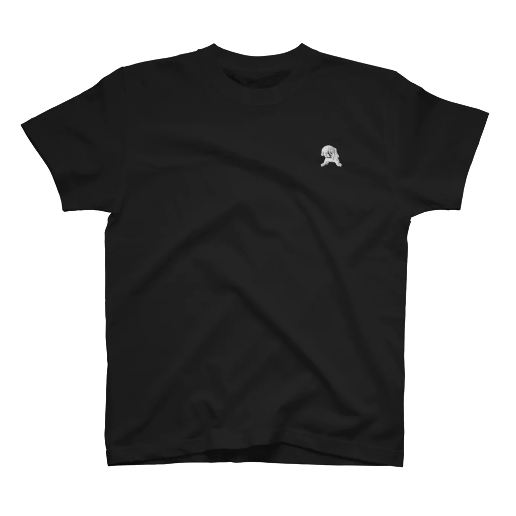 ちび太郎ショップのちび太郎　バックプリント　モノクロ Regular Fit T-Shirt