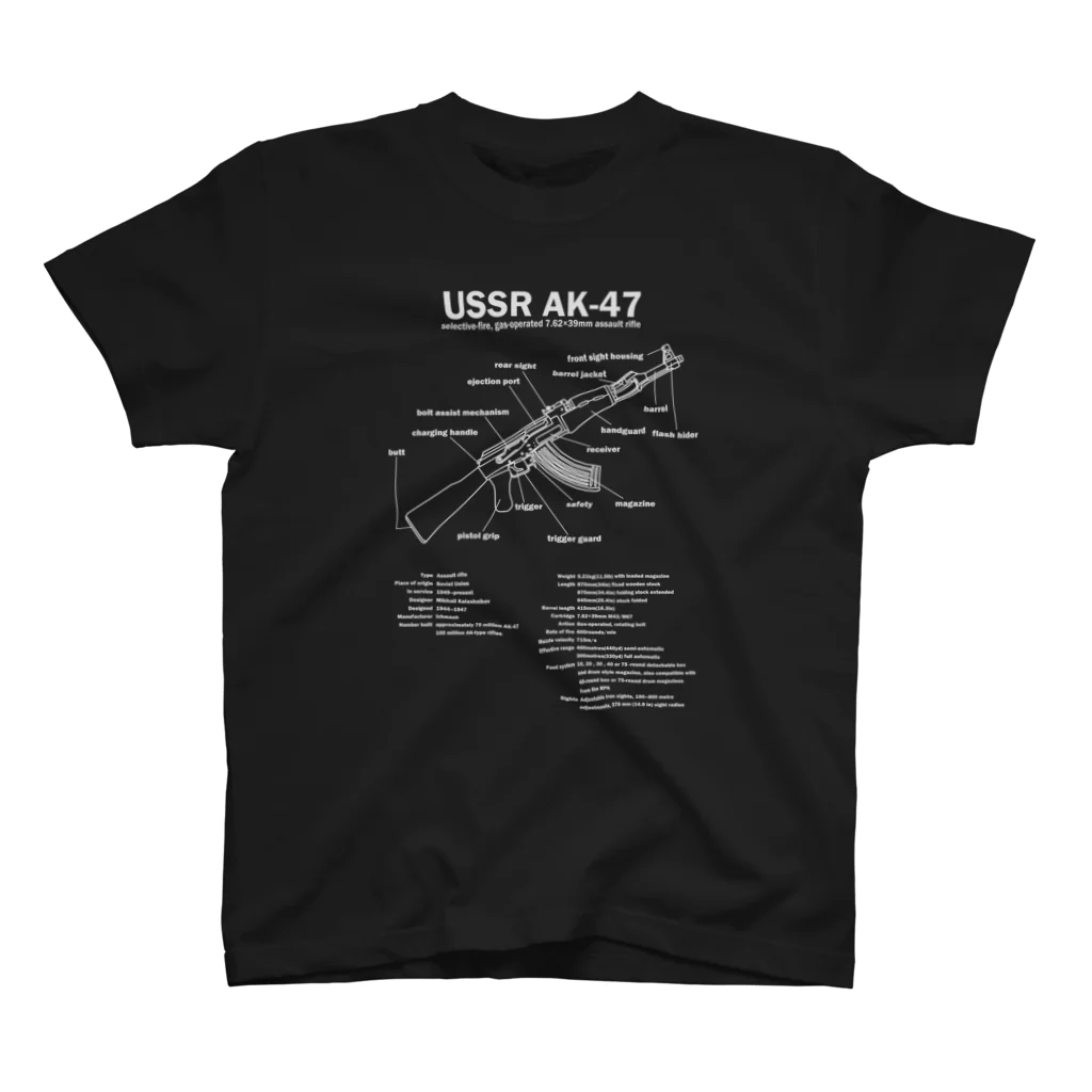 アタマスタイルのAK47：カラシニコフ：自動小銃：ソ連(ソビエト連邦)戦争：内戦：銃 スタンダードTシャツ