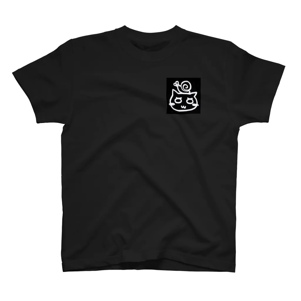 ちゃお工房のでんでんむちむちとねこさん 黒 スタンダードTシャツ